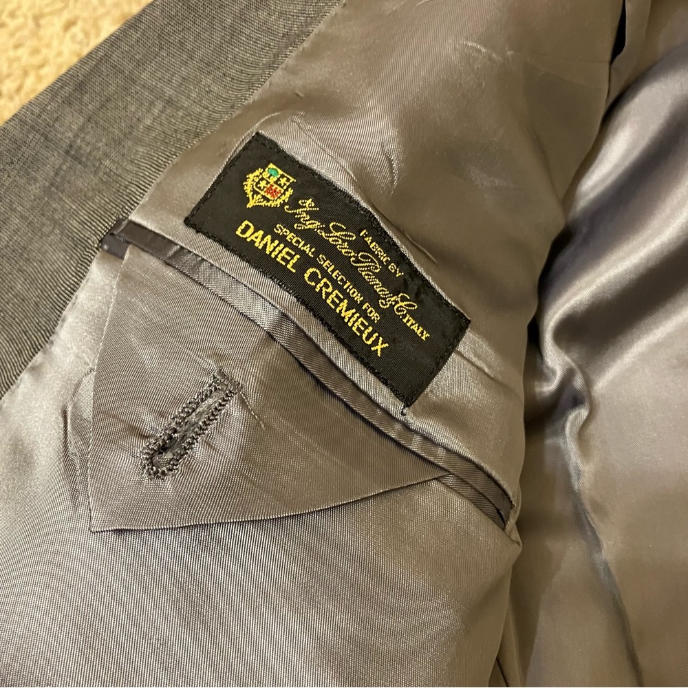 DANIEL CREMIEUX Blazer SUIT JACKET Loro Piana GRAY - Sz 44 R Very Nice! - Picture 11 of 12